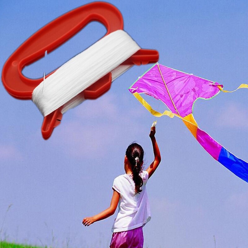 Polyester D Shape Kite Line String Winder Handle Outdoor Board Children Kite Gift for Children Kite Accessories