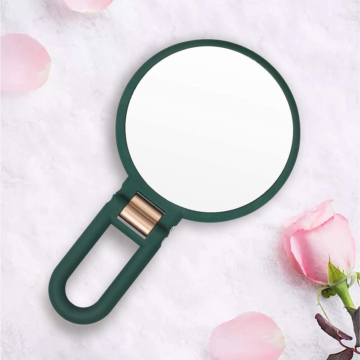 2/5/10x Magnifying Gương Gương Cầm Tay Du Lịch Gấp Cầm Tay Gương Hai Mặt Bệ Trang Điểm Gương Với 1/10x Độ Phóng Đại