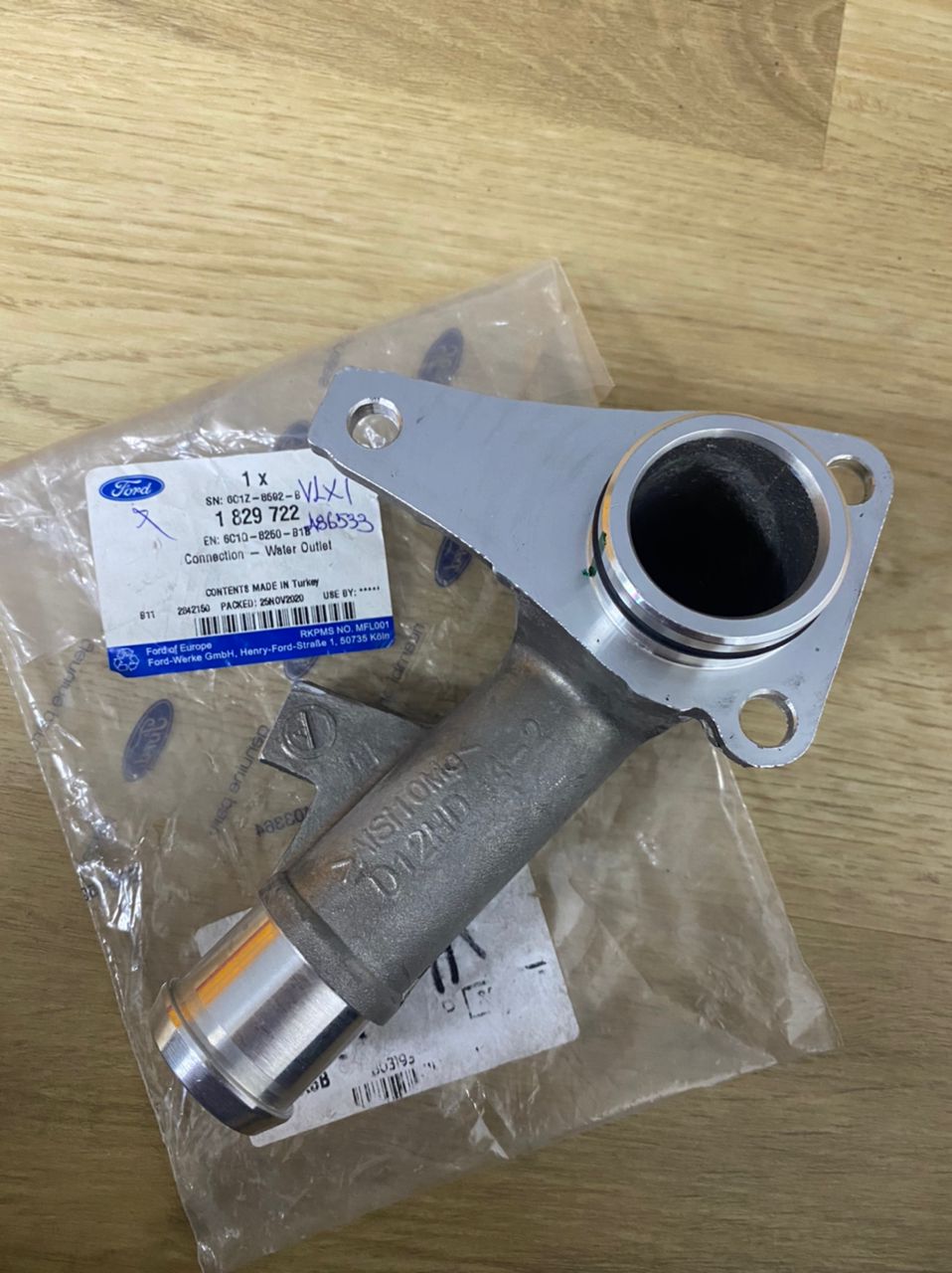 WATER OUTLET (TO THERMOSTAT HOUSING) GENUINE PART (ORIGINAL) FORD ...