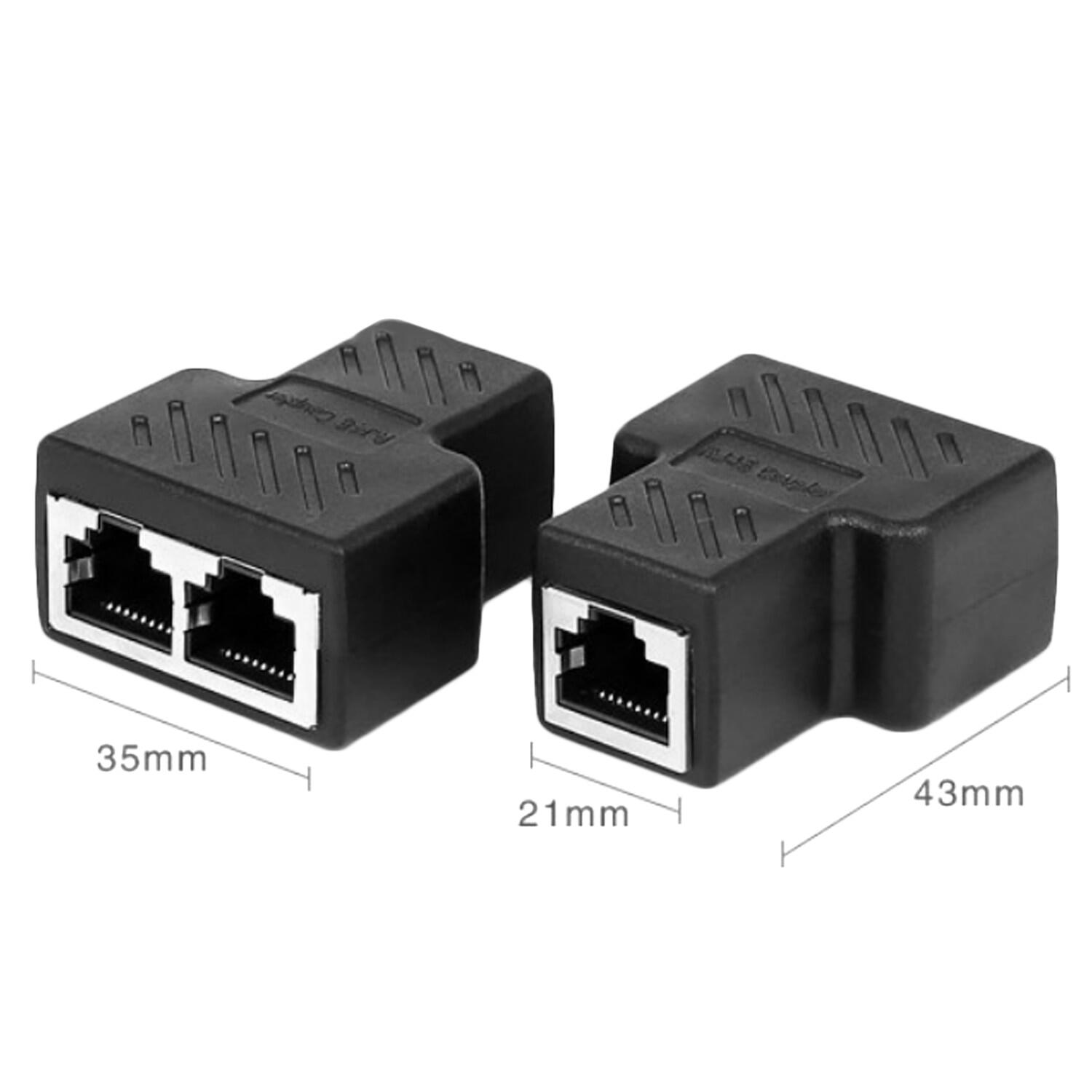 1 Để 2 LAN Mạng Ethernet RJ45 Cáp Mạng Cổng Bộ Chia Cáp Mở Rộng Bộ Chuyển Đổi Phích Cắm Kết Nối RJ45 Mạng Tee Đầu