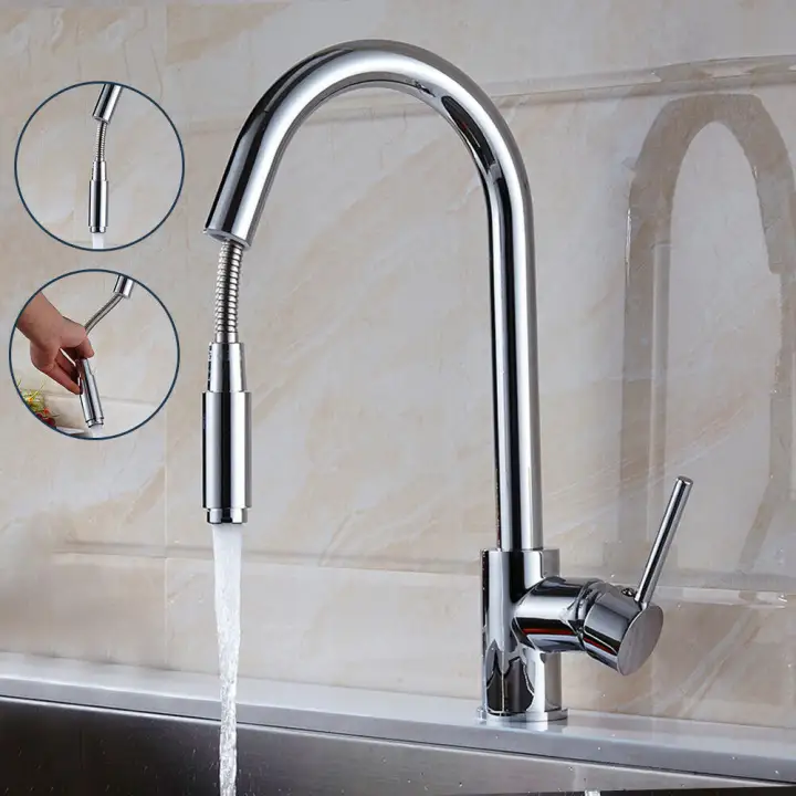Ready Stock 1 Get 2 Hose Kitchen Sink Mixer Taps Pull Out Tap Spray Moloc Basin Br Chrome Fauct Lazada Singapore Hose Kitchen Sink Mixer Taps Pull