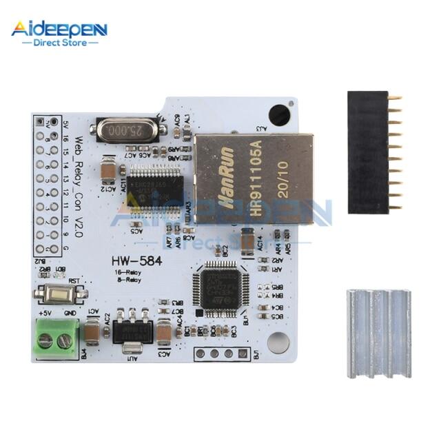 8/16 channel enc28j60 28j60 w5100 rj45 network relay control switch 5v internet p2p wifi module mobile phone control