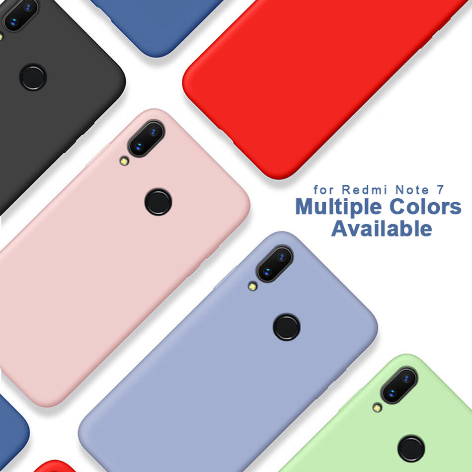 Redmi 7 Case for Xiaomi Redmi Note 7 Original Liquid Silicone Case Rubber Microfiber Cloth Lining Cushion Phone Capa for Redmi 7 casing