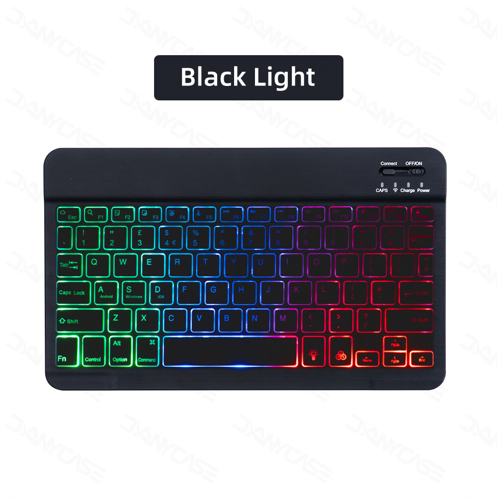 RGB Backlit Keyboard For Tablet iPad Phone PC Bluetooth-compatible Rechargeable 10inch Wireless Keyboard