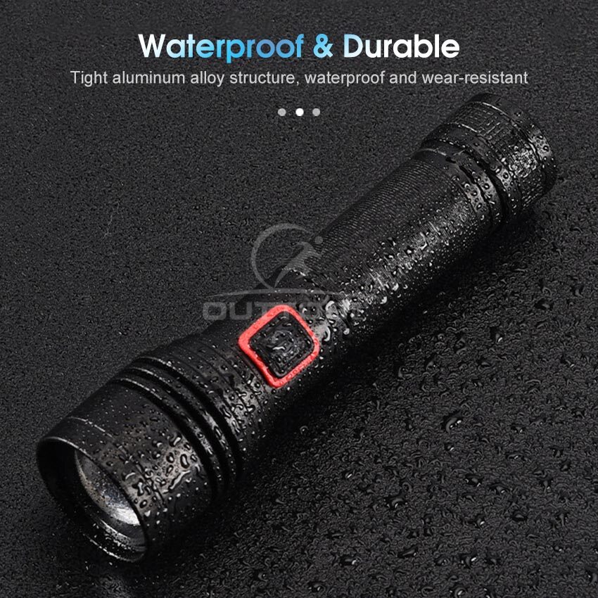 Outtobe Flashlight Multifunctional P50 Mini Torch Light White Laser Flashlight Super Bright Flashlight Waterproof Outdoor Torchlight Zoomable LED Flashlight Penlight