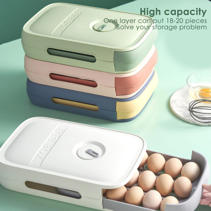 Hộp Đựng Trứng Loại Ngăn Kéo, Giá Để Trứng Tủ Lạnh, Hộp Đựng Trứng 20 Quả Trứng, Nhựa Không Chứa BPA