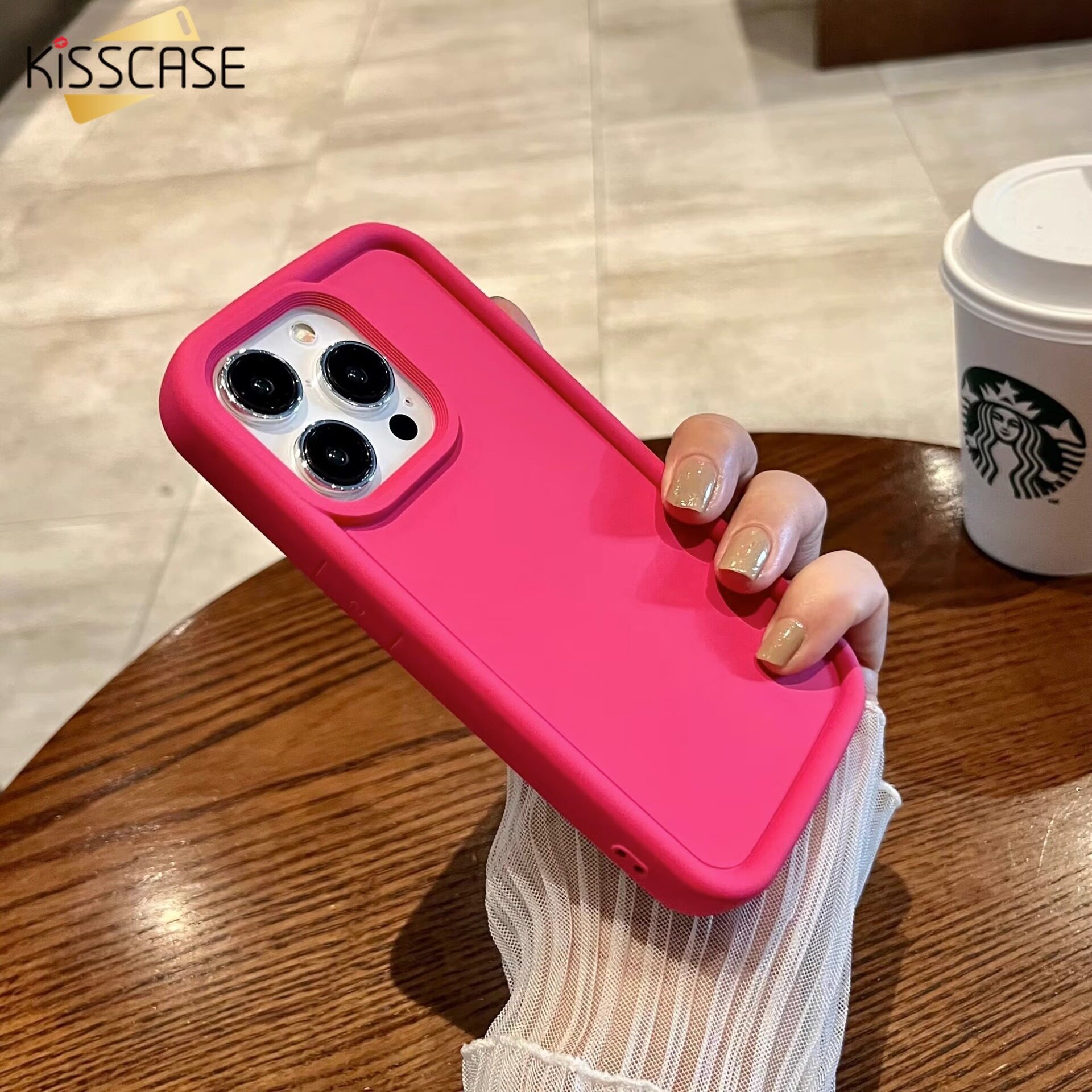 KISSCASE For iPhone 14 Pro Max Case Macaron Solid Color Silicone Shell Big Hole Soft Back Cover For Apple 14 13 12 11 XR XS Max X