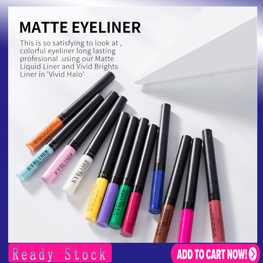 Handaiyan 12Pcs A Bag Of Colored Matte Eyeliner Liquid Eyeliner Waterproof Anti-Sweat Eyeliner Liquid Pen HANDAIYAn 12Pcs Colorful Liquid Eyeliner Matte Lasting Waterproof Eye Makeup