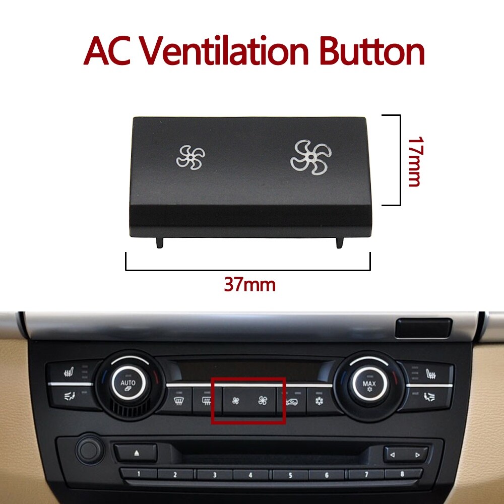 [HOT W] Dashboard Air Conditioning AC Ventilation Control Button Auto Knob Switch Caps For BMW X5 X6 E70 E71 E72 2007-2014 64119310445