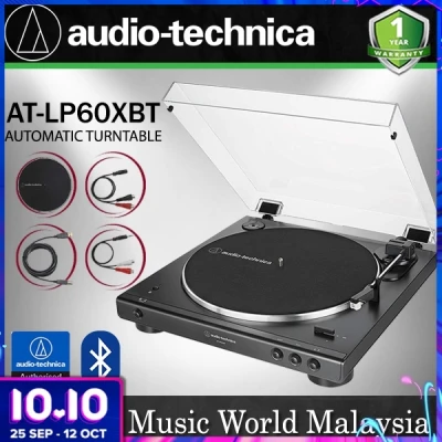 Audio Technica AT-LP60XBT Black Fully Automatic Wireless Belt-Drive Turntable with Bluetooth (ATLP60XBT AT LP60XBT)