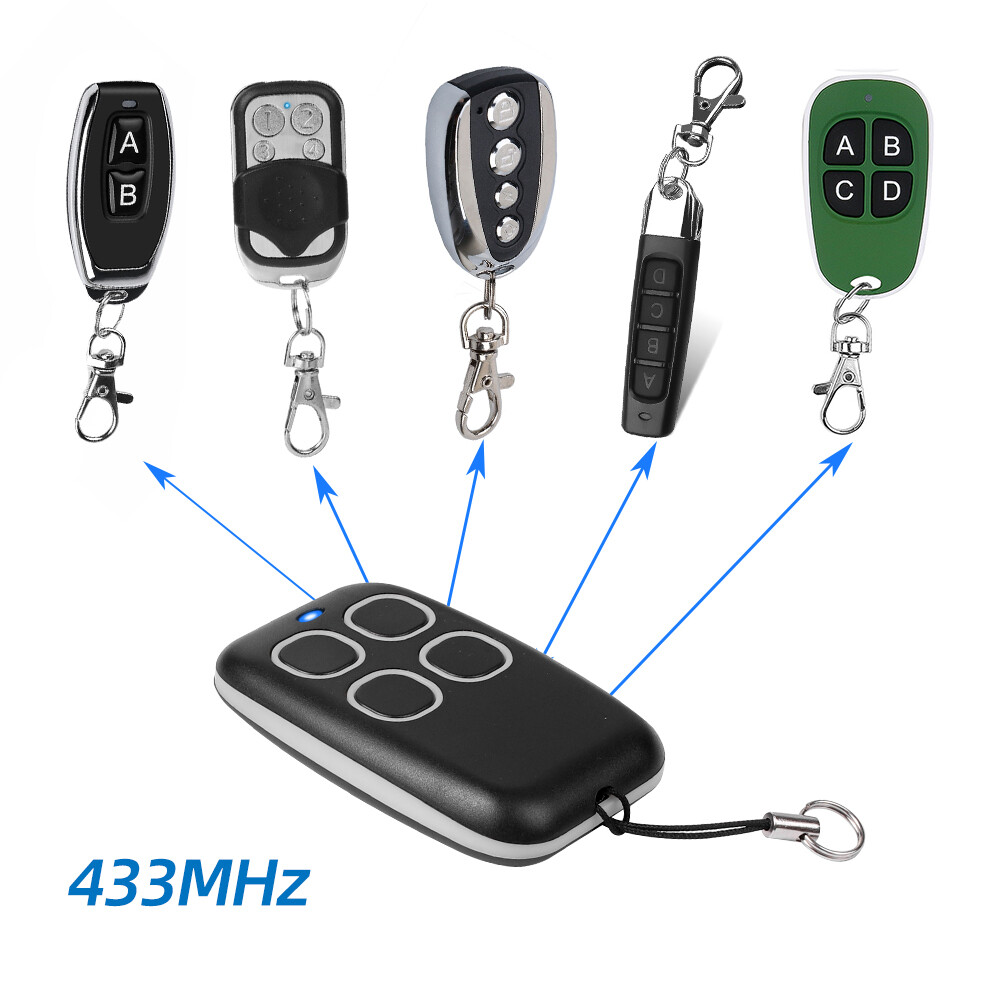 KEBETEME 433MHz Smart Copy Duplicator Remote Control 4 Buttons Garage Door Gate Remote Fixed Rolling Code Cloning 433.92MHZ Transmitter