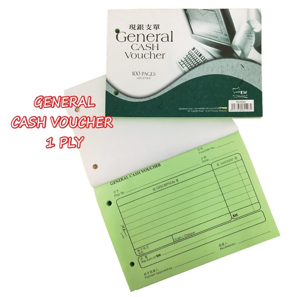 Payment Voucher Salary Voucher 10 Books Petty Cash Voucher General Cash