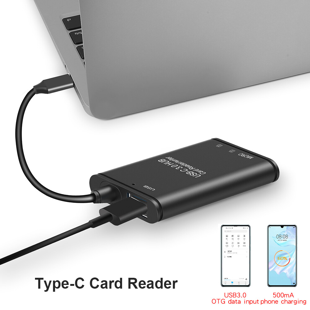 Đầu Đọc Thẻ Nhớ Loại USB 2 Trong 1 Chuyên Nghiệp 3.1 C Sang USB 3.0 Bộ Chuyển Đổi OTG Cho Điện Thoại Di Động PC