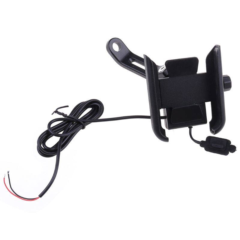360° Bicycle Motorcycle Mirror Bike Phone Mount Holder with USB Charger For Samsung 4-6.5inch Mobile Cell Phone