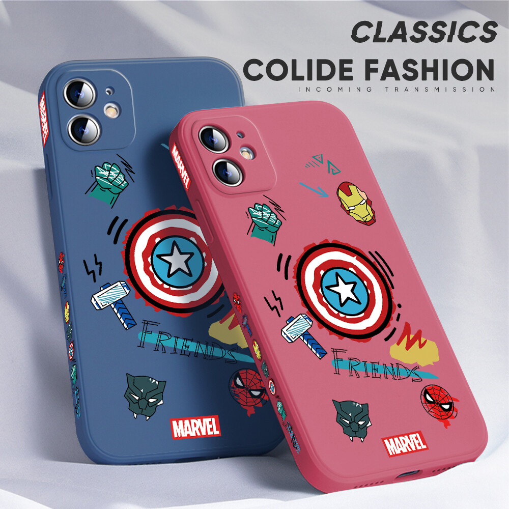 Hontinga Ốp Lưng Cho Iphone 11 11 Pro Max Ốp Lưng Họa Tiết Viền Silicon Mềm Lỏng Chính Hãng Hình Vuông Marvel Ốp Lưng Bảo Vệ Toàn Bộ Máy Ảnh Ốp Lưng Điện Thoại Ốp Mềm Cho Nữ