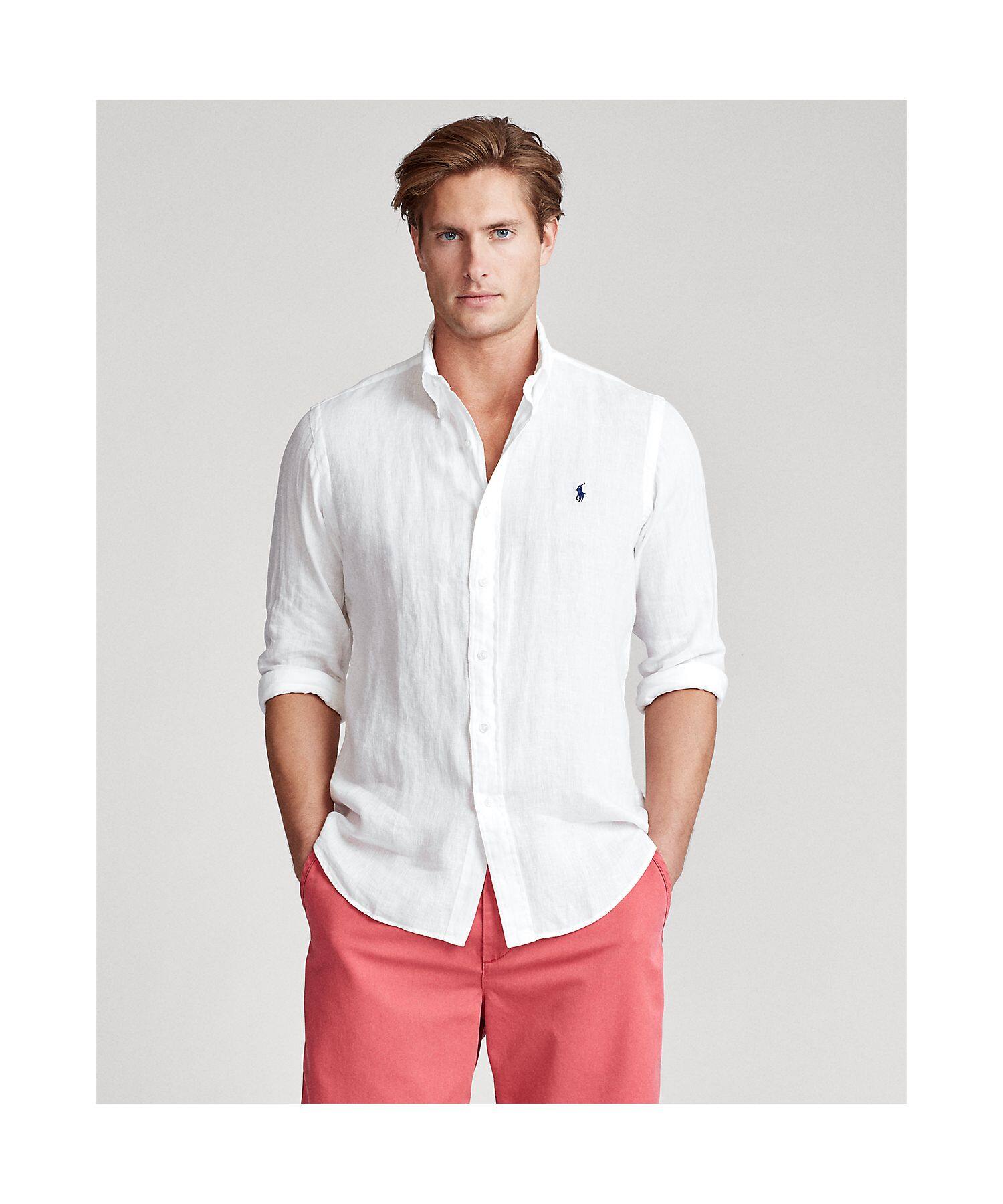 polo classic fit linen shirt