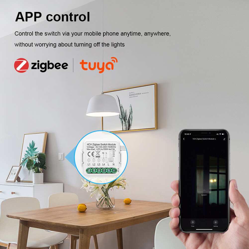 Zigbee công tắc đèn mô-đun làm việc với Alexa Google nhà cuộc sống thông minh chuyển đổi mô-đun