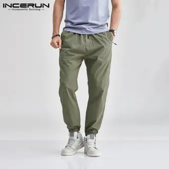 mens casual drawstring trousers