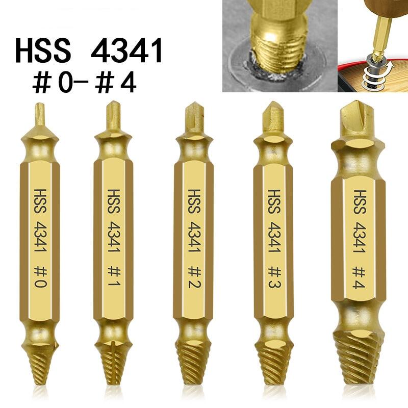 Broken Breakage Head Screw Extractors Double Ended Damaged Screw Extractor Wood Bolts Remover Extract Drill Tool