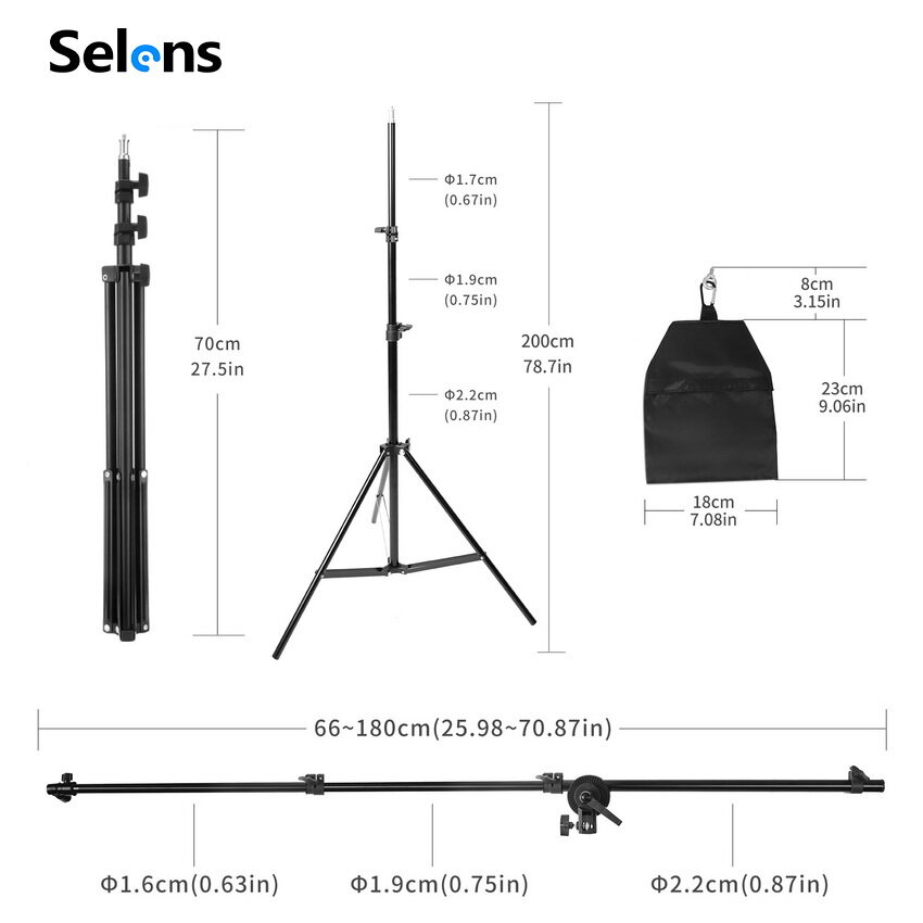 Selens T Type Metal Stand Reflector Holder Backdrop Support Background Stand Tripod Bracket Studio Equipment Adjustable
