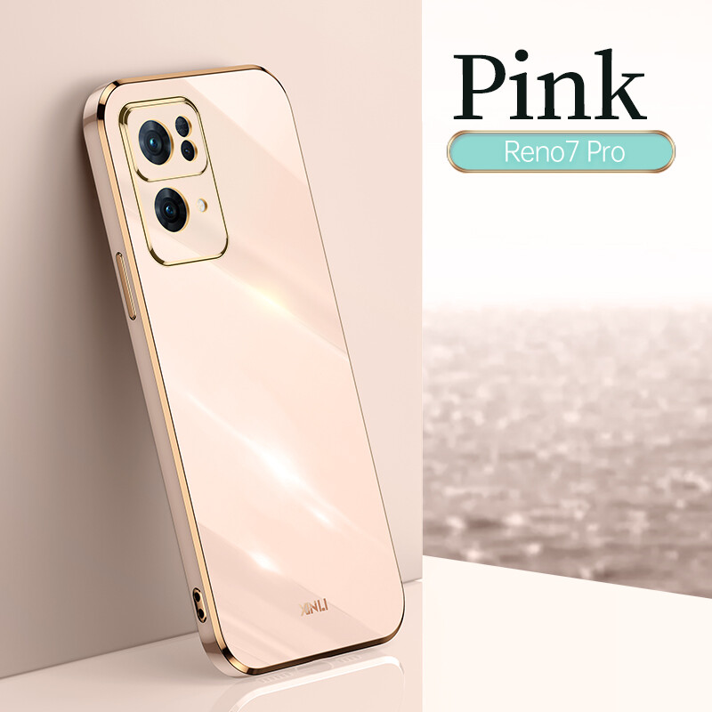 Reflective Straight Edge Plating Casing OPPO Reno 7 Pro Reno 7 Reno7 Z 5G Case Back Cover For Reno7 Z 5G Case