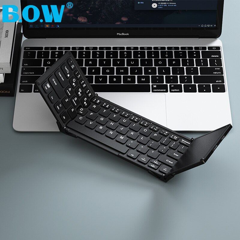 BOW HB318 Mini Bluetooth Keyboard With Touchpad For , Windows, PC, Tablet,Typec Charging Port,BT5.1