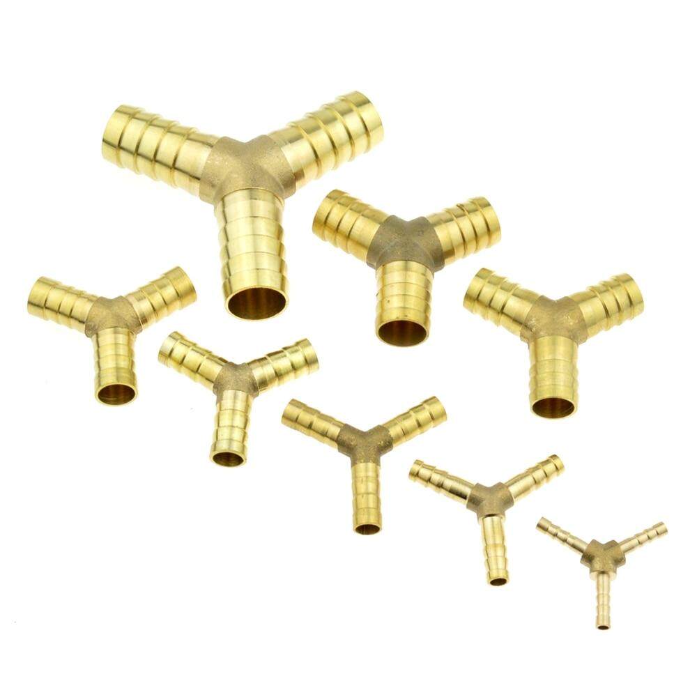 6mm Barb x 6mm Barb x 6mm Barb Y-Shaped 3 Way Brass Hose Barb Fitting Pipe Tubing Splicer Fuel Water Gas Air 1/4 Barb 