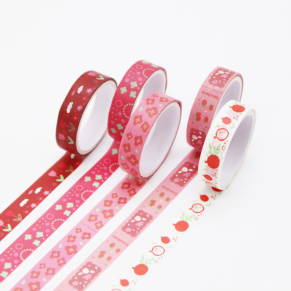 Sawu 5pcs/set of Retro Geometric Washi Tape Handbook Diary DIY Decoration Material Stickers Forest Diary Handbook Tape