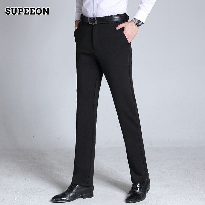 SUPEEON丨New Men's Stretch High Waist Straight Trousers Loose Casual Pants
