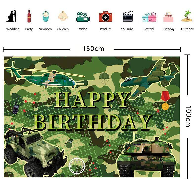 Camouflage Happy Birthday Backdrop Camo Photography Background Banner Army  Solider Camo Birthday Party Decorations for Teens and Adults for Army  Military Hunting Themed Party Supplies | Lazada PH