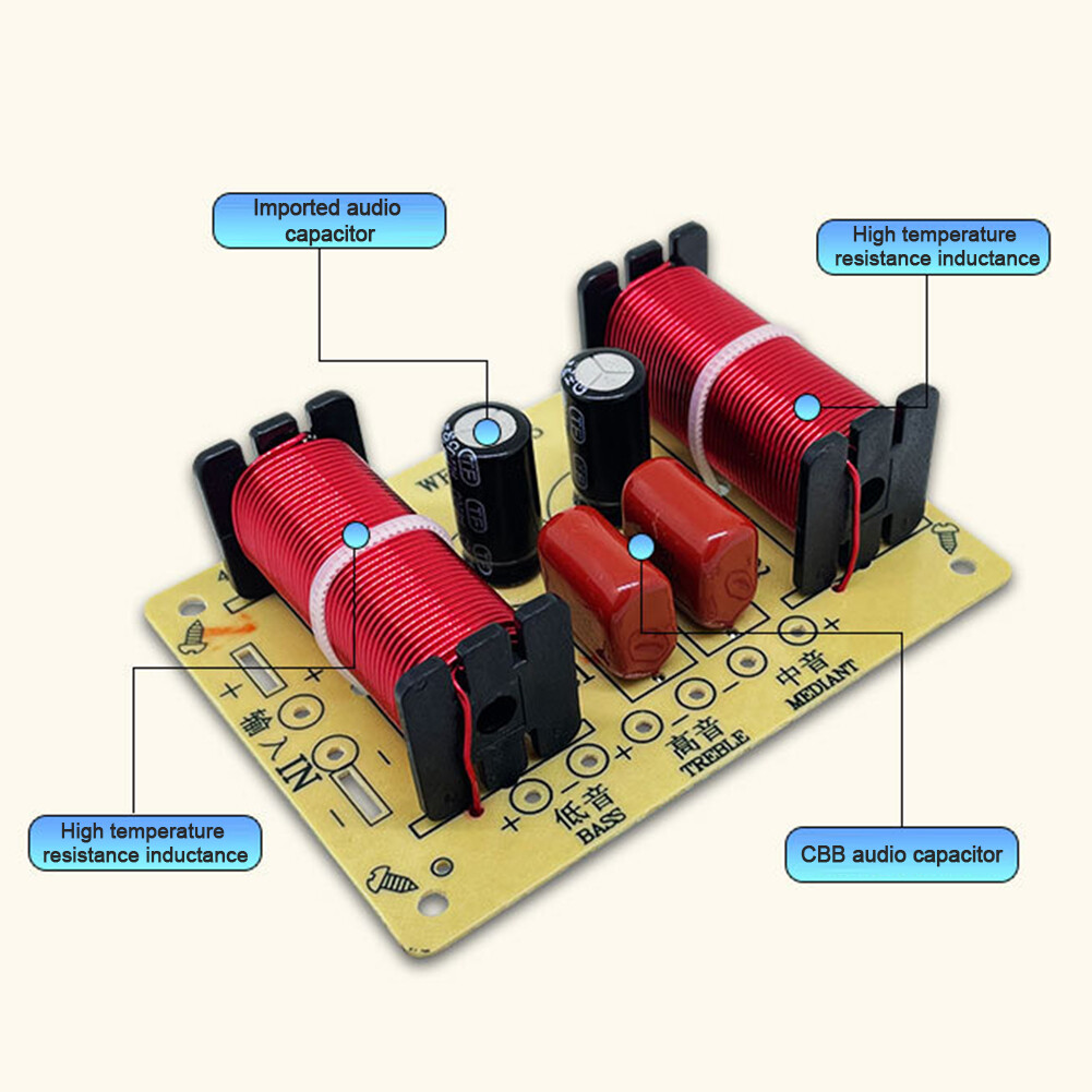 3 Way Speaker Crossover Circuit Treble Midrange Bass Frequency Divider Kit