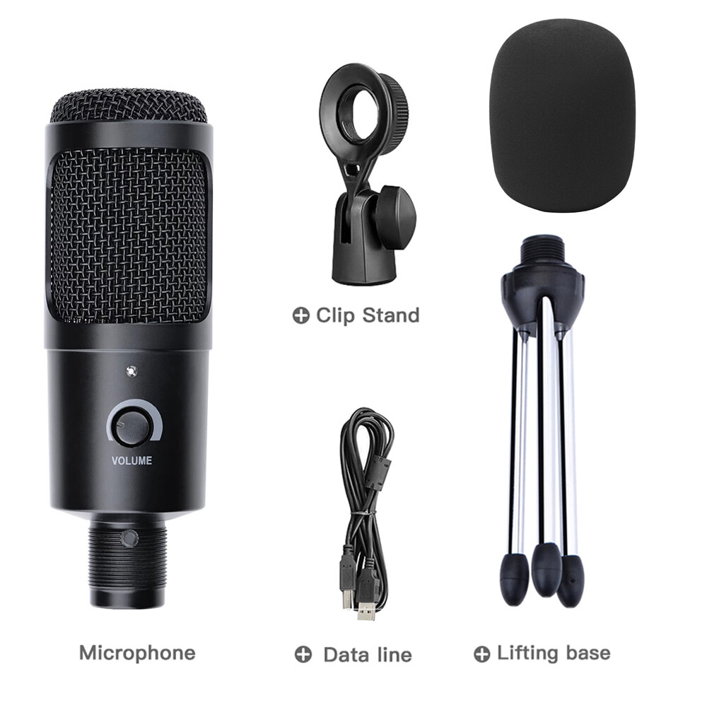 USB Microphone Recording Condenser Microphone with Foldable Tripod Stan for Laptop MAC/Windows/Linux/ PS4, Home Studio Recording Vocals, Voice Overs,Streaming Broadcast and YouTube