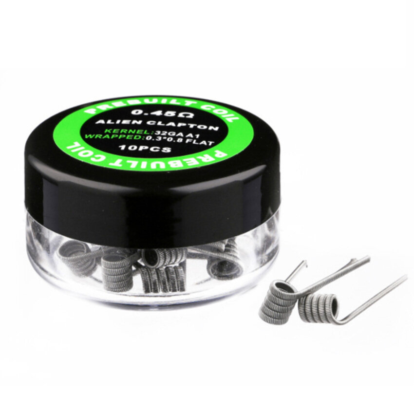 10 Cuộn Dây Clapton Xoắn Alien A1 Cái/hộp Cuộn Dây Quấn Sẵn Rda 0.45ohm