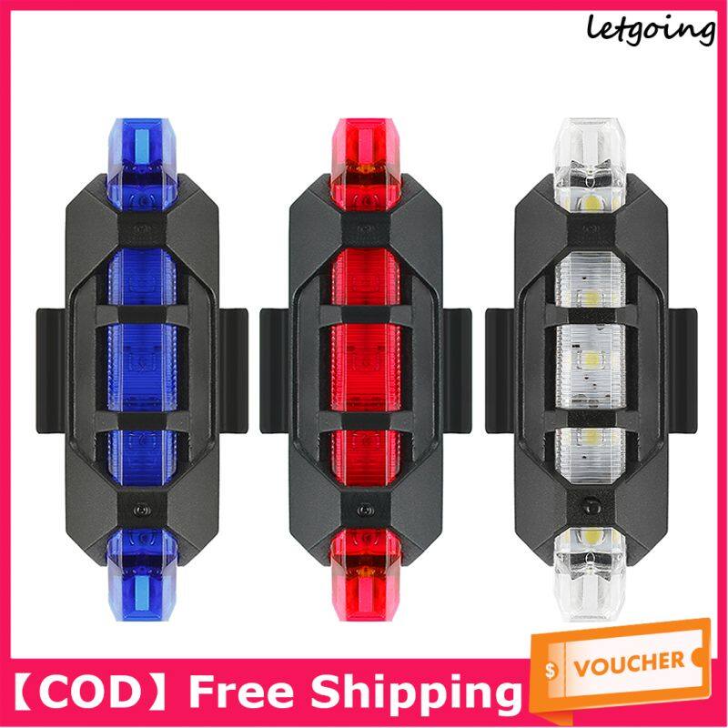 USB Rechargeable 6 Mode Dual Color LED Bike Bicycle Tail Safety Warning Light