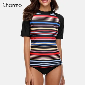 women's short sleeve rash guard swimwear