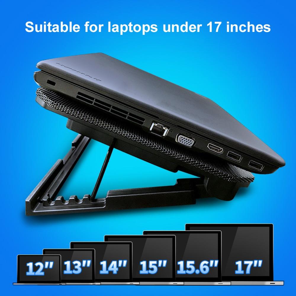 Led Lighting Adjustable Angle Usb Lap Cooler Fan Cooling Stand Bracket Base 2 Cooling Fan Lap Cooling Pad Notebook Stand