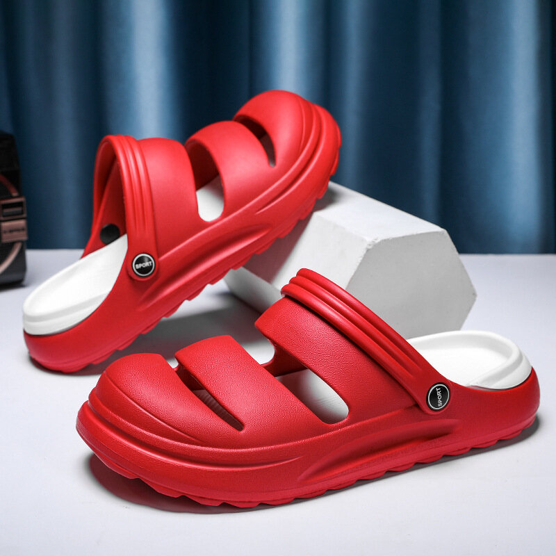 RENBEN Slippers men's outerwear thick-soled men's slippers with a bow tie sandals men's outerwear flat slippers men