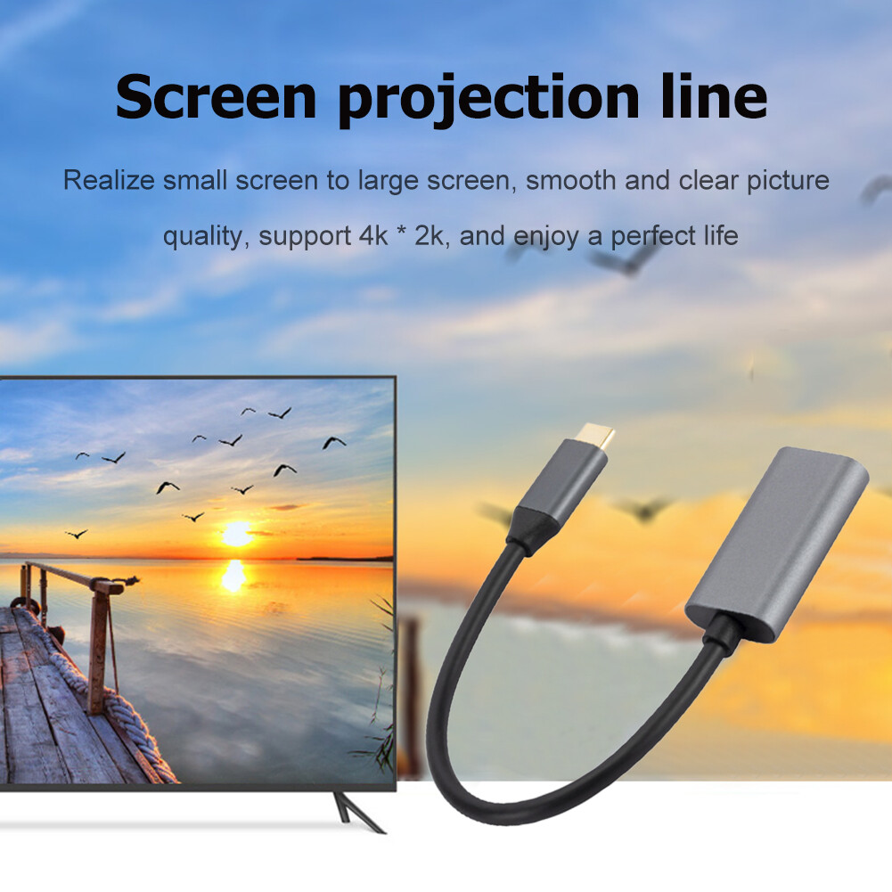 USB 3.1 Type-C To HDMI-compatible Converter Cable Android Phone Screen Projection Type-C To HDMI-compatible Converter Line Portable for Phone Tablets