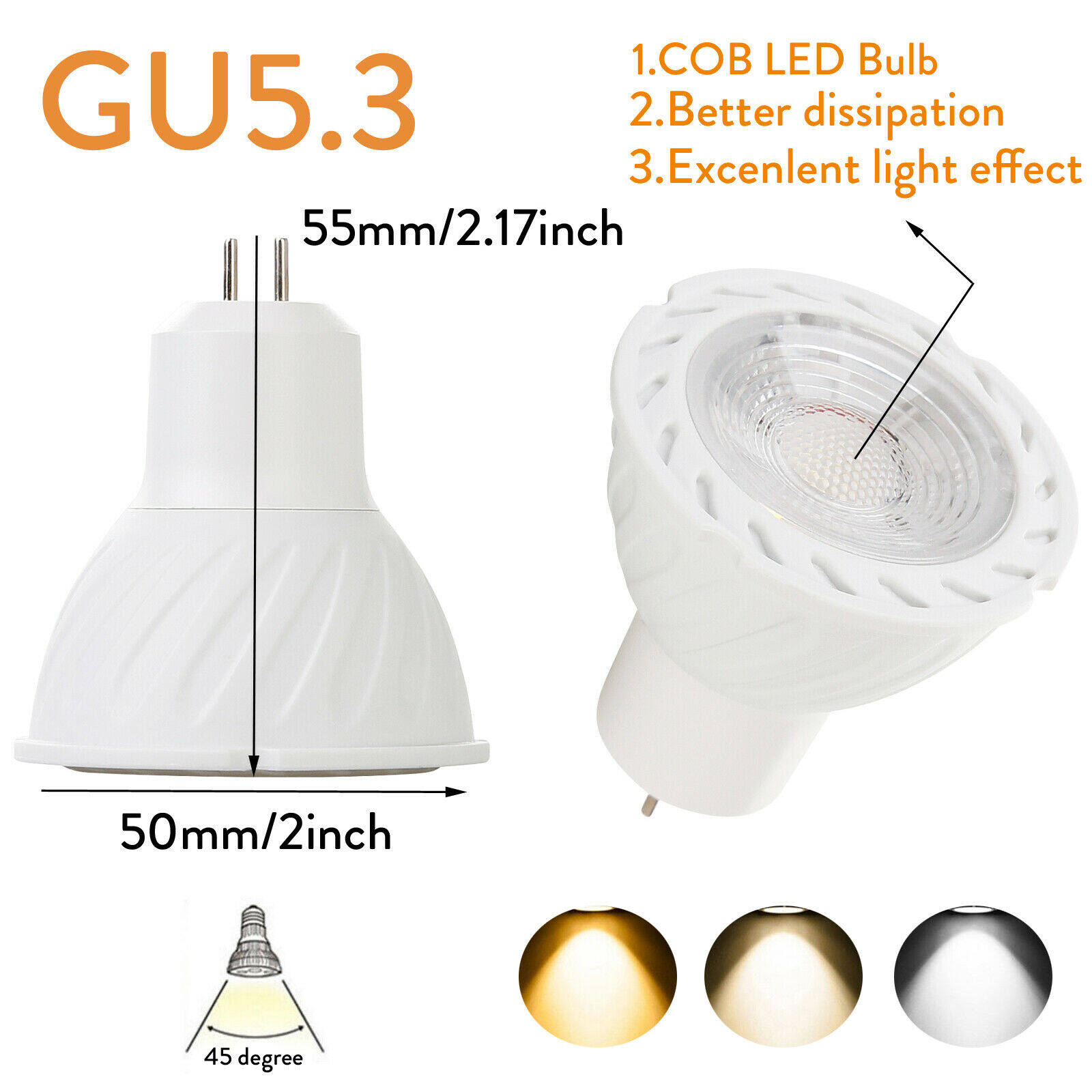 Eranpo dimmable led spot light gu10 gu5.3 e27 e14 5w 240v mr16 12v led lamp cob chip spotlight led bulb for downlight table lamp