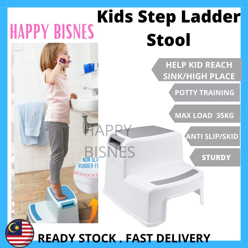 Two Step Stool Ladder Toddler Sink Stool Toilet Potty Training Ladder Kids Step Ladder Stool
