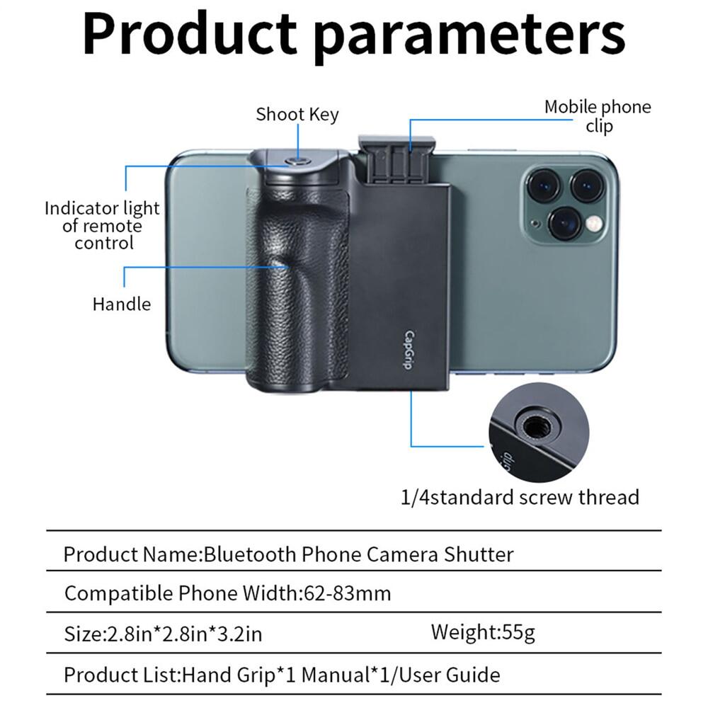 Điện thoại thông minh cầm tay Selfie Booster Tay cầm điều khiển từ xa Bluetooth Điện thoại màn trập cho iPhone Android Phone