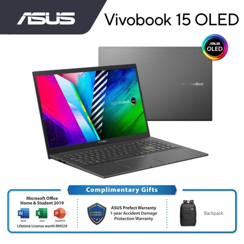 Asus Vivobook 15 M513U (Black/Silver) Laptop AMD Ryzen 5-5500U 8GB RAM 512GB SSD 15.6 FHD OLED W10 MS OFFICE + BAG Malaysia
