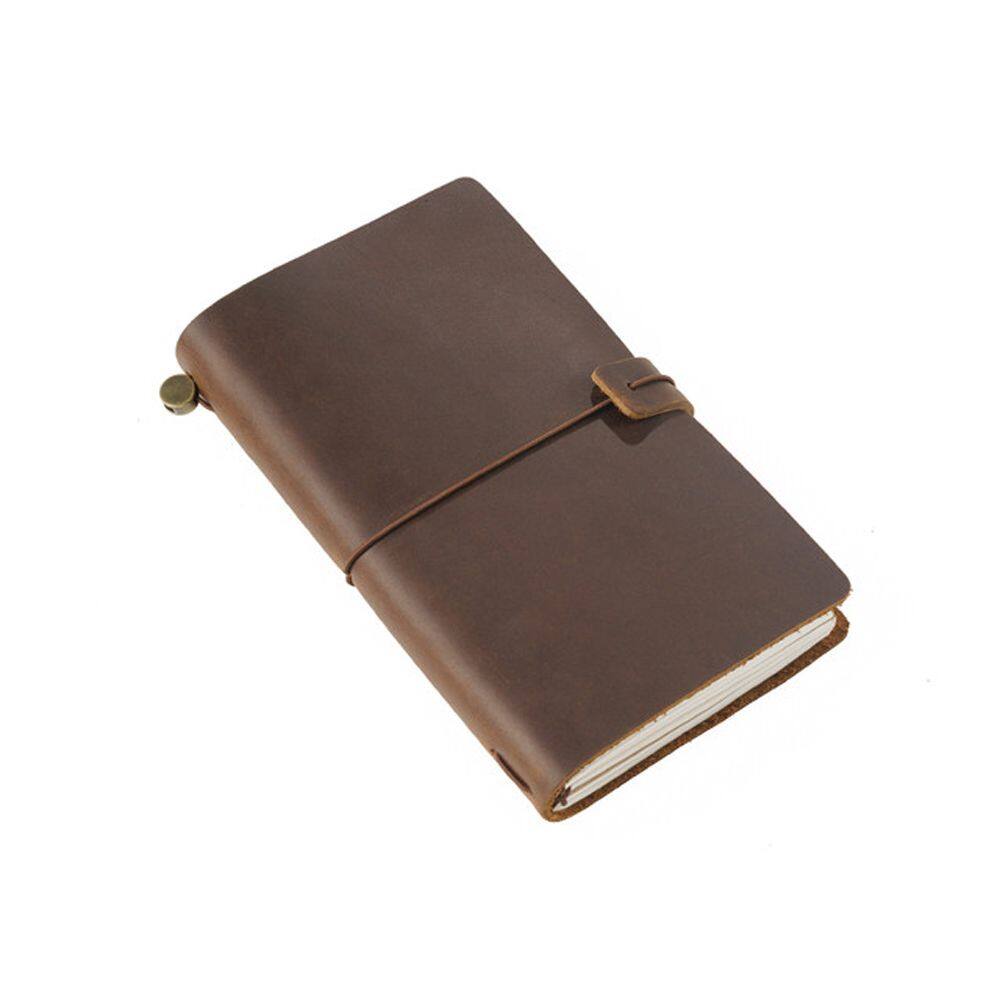MMLUCK Office Handmade Cowhide Sketchbook Journal Planner Genuine Leather Vintage Notebook Leather Notebook Travel Notebook