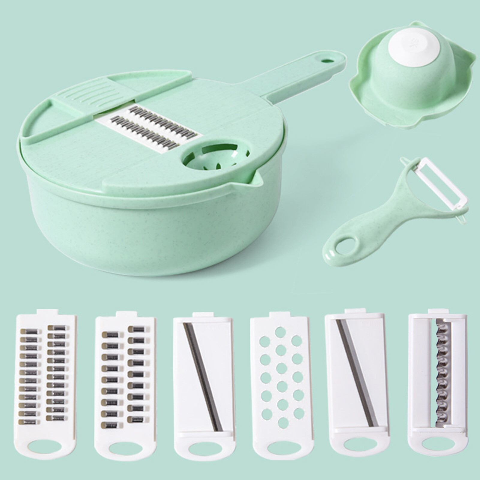 Sanwood® 1 Set Multi-function Cutter Drainable Shredded Vegetables Plastic Chopper Carrots Potatoes Manually Cutter for Kitchen 1 Set Practical