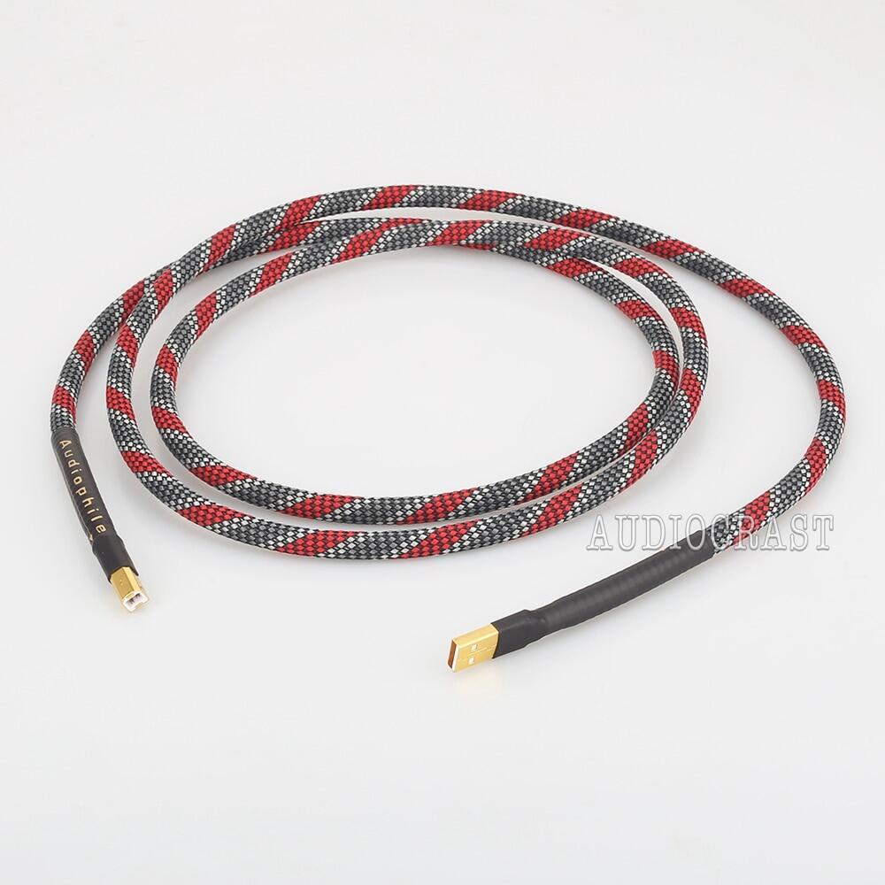 High Quality Hi-End A53 OCC silver plated USB audio cable data USB cable DAC USB hifi cable A-B usb cable