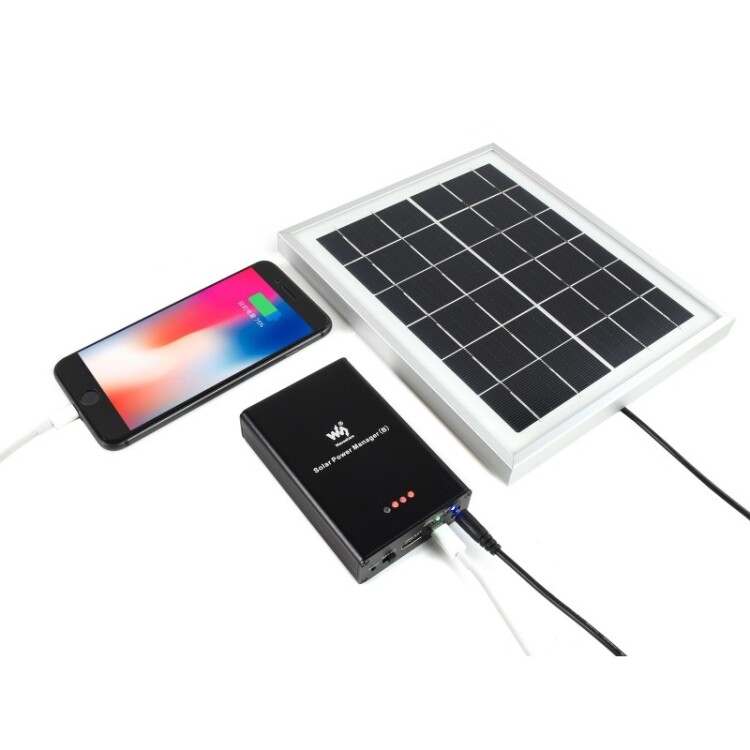 Waveshare Solar Power Manager, Embedded 10000mAh Li-Po , Support 6V~24V Solar Panels