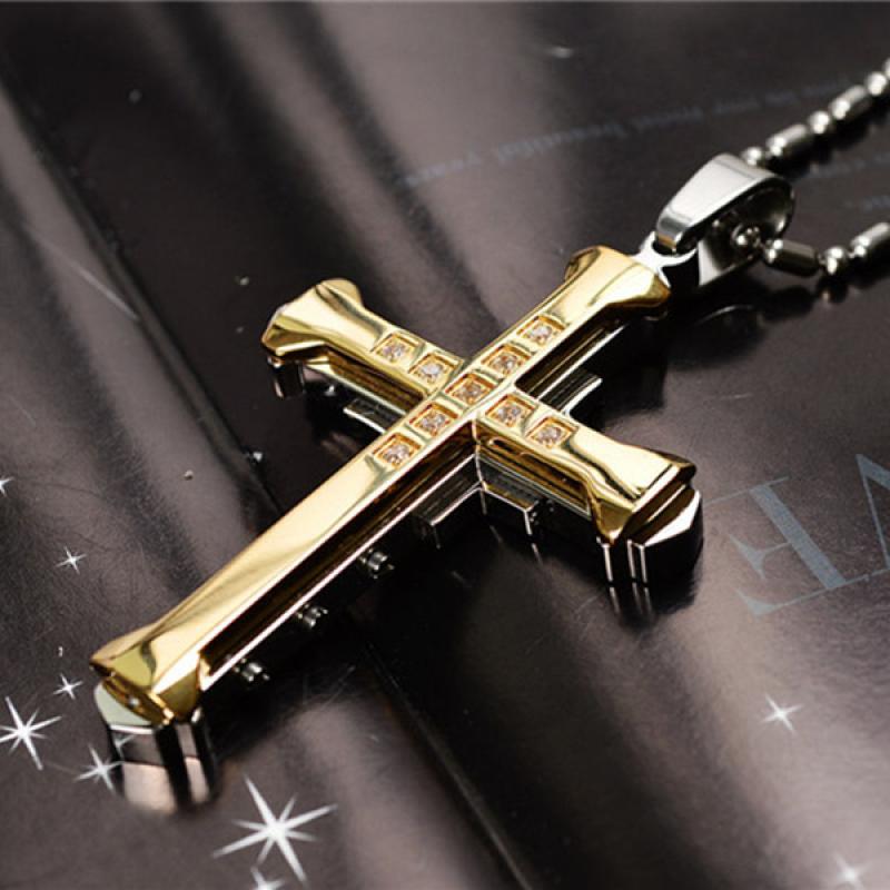 Jual Mens Gold Cross Pendant Terbaru 