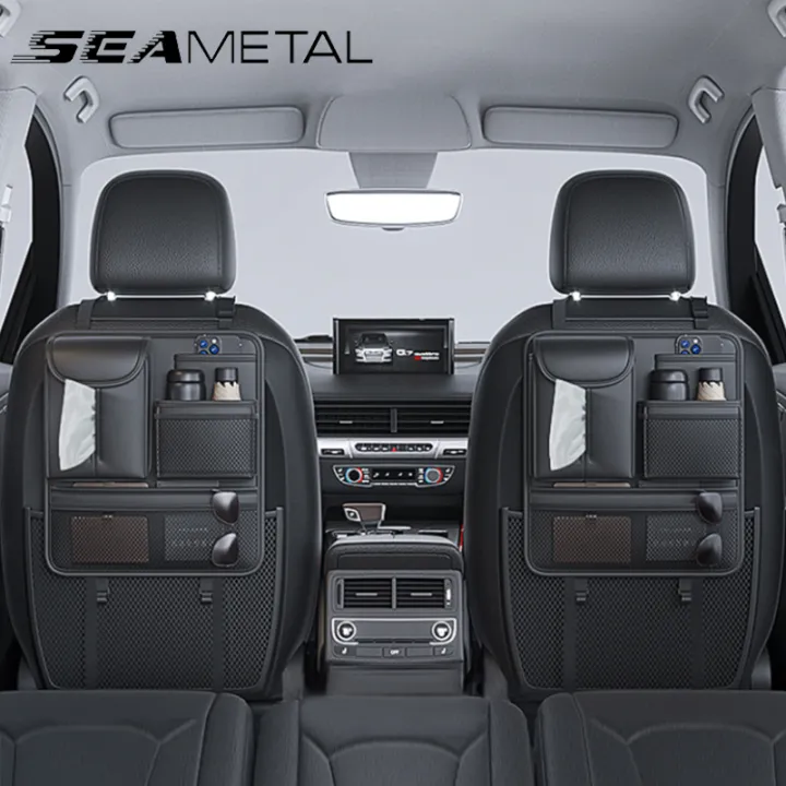 SEAMETAL Universal Car Seat Back Storage Pocket Multi-function Hanging Bag Tissue Box Auto Interior Organizer
