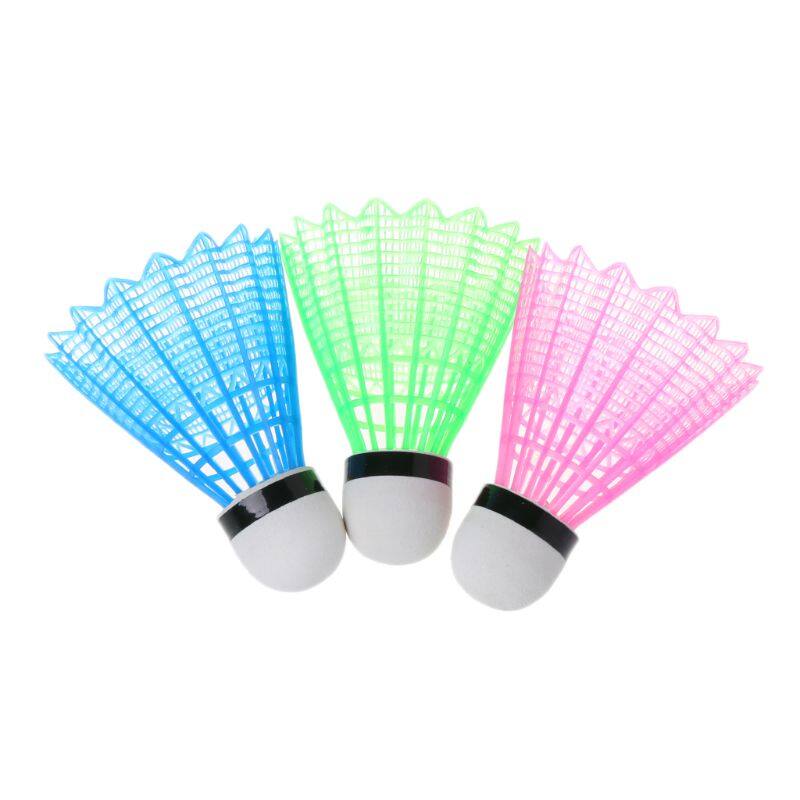 3 Quả Cầu Lông Phát Sáng Có Đèn LED Phát Sáng Bằng Nhựa Màu Tối Ban Đêm Quả Cầu Lông Phát Sáng
