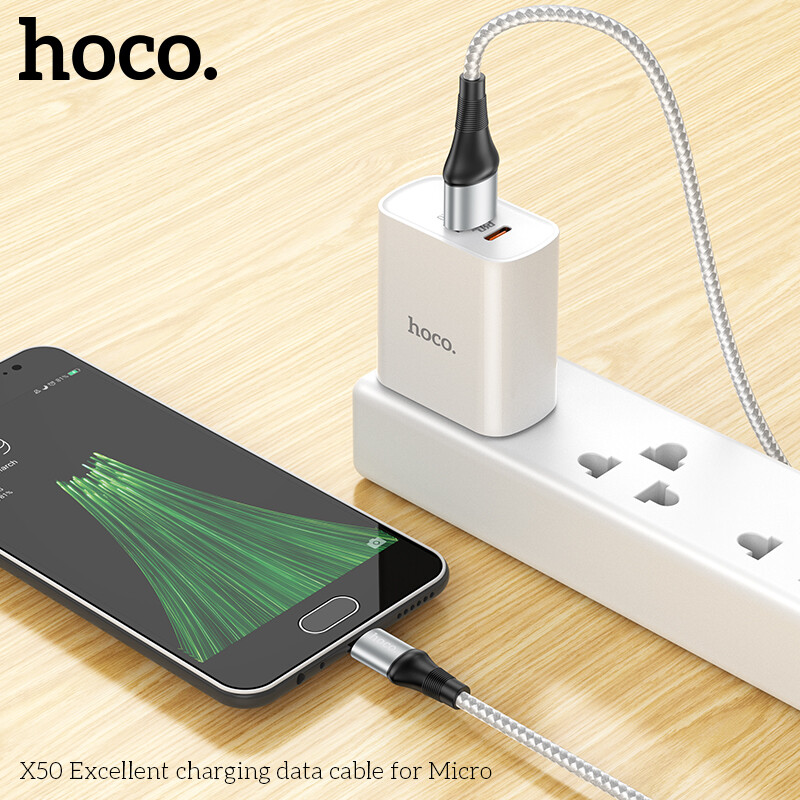 Hoco Original 100% X50 2.4A Fast Charging Cable Micro USB Type C Lightning for Quick Charger Data Cable for iphone 12 pro max oppo a12 realme